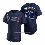 Camiseta Beisbol Hombre Atlanta Braves Nick Markakis Autentico 2020 Alterno Azul