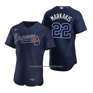 Camiseta Beisbol Hombre Atlanta Braves Nick Markakis Autentico 2020 Alterno Azul