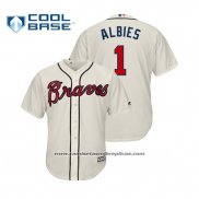 Camiseta Beisbol Hombre Atlanta Braves Ozzie Albies Cool Base Alterno Cream