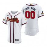 Camiseta Beisbol Hombre Atlanta Braves Personalizada 2022 Gold Program Autentico Blanco