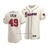 Camiseta Beisbol Hombre Atlanta Braves Robbie Erlin Autentico Alterno 2020 Crema