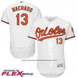 Camiseta Beisbol Hombre Baltimore Orioles 13 Manny Machado Blanco Flex Base Jugador