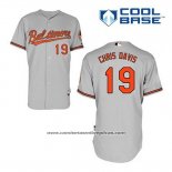 Camiseta Beisbol Hombre Baltimore Orioles 19 Chris Davis Gris Cool Base