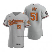 Camiseta Beisbol Hombre Baltimore Orioles Paul Fry Autentico Gris