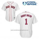 Camiseta Beisbol Hombre Boston Red Sox 1 Bobby Doerr Blanco Primera Cool Base