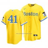 Camiseta Beisbol Hombre Boston Red Sox Chris Sale 2021 City Connect Oro