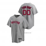 Camiseta Beisbol Hombre Boston Red Sox Personalizada Replica Road Gris