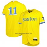 Camiseta Beisbol Hombre Boston Red Sox Rafael Devers 2021 City Connect Autentico Oro2