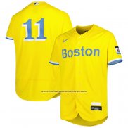 Camiseta Beisbol Hombre Boston Red Sox Rafael Devers 2021 City Connect Autentico Oro2