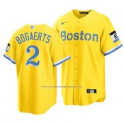 Camiseta Beisbol Hombre Boston Red Sox Xander Bogaerts 2021 City Connect Replica Oro