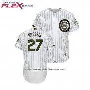 Camiseta Beisbol Hombre Chicago Cubs Addison Russell 2018 Dia de los Caidos Flex Base Blanco