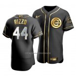 Camiseta Beisbol Hombre Chicago Cubs Anthony Rizzo Golden Edition Autentico Negro