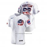 Camiseta Beisbol Hombre Chicago Cubs Jose Quintana 2020 Stars & Stripes 4th of July Blanco