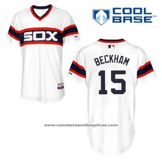 Camiseta Beisbol Hombre Chicago White Sox 15 Gordon Beckham Blanco Alterno Cool Base