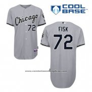 Camiseta Beisbol Hombre Chicago White Sox 72 Carlton Fisk Gris Cool Base