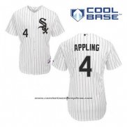 Camiseta Beisbol Hombre Chicago White Sox Luke Appling 4 Blanco Primera Cool Base