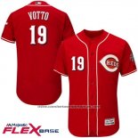 Camiseta Beisbol Hombre Cincinnati Reds 19 Joey Votto Autentico Collection Flex Base Rojo Jugador
