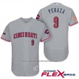 Camiseta Beisbol Hombre Cincinnati Reds 2017 Estrellas Y Rayas 9 Jose Peraza Gris Flex Base