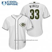 Camiseta Beisbol Hombre Cincinnati Reds 33 Jesse Winker Blanco 2018 Alterno Cool Base