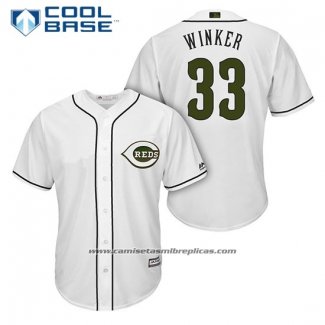 Camiseta Beisbol Hombre Cincinnati Reds 33 Jesse Winker Blanco 2018 Alterno Cool Base