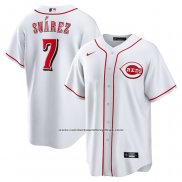 Camiseta Beisbol Hombre Cincinnati Reds Eugenio Suarez Primera Replica Blanco