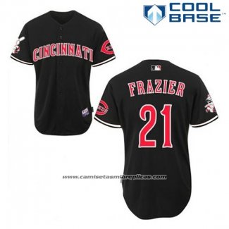 Camiseta Beisbol Hombre Cincinnati Reds Todd Frazier 21 Negro Cool Base