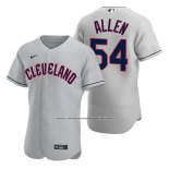 Camiseta Beisbol Hombre Cleveland Guardians Logan Allen Autentico Road Gris