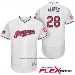 Camiseta Beisbol Hombre Cleveland Indians 2017 Estrellas y Rayas Corey Kluber Blanco Flex Base