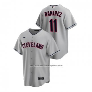 Camiseta Beisbol Hombre Cleveland Indians Jose Ramirez Road Replica Gris