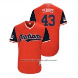 Camiseta Beisbol Hombre Cleveland Indians Josh Tomlin 2018 LLWS Players Weekend Scrubs Rojo