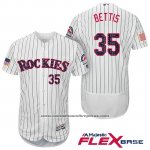 Camiseta Beisbol Hombre Colorado Rockies 2017 Estrellas y Rayas Chad Bettis 35 Blanco Flex Base Camiseta Beisbol Hombre Colorado Rockies 2017 Estrellas y Rayas Chad Bettis 35 Blanco Flex Base