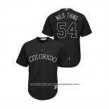 Camiseta Beisbol Hombre Colorado Rockies Carlos Estevez 2019 Players Weekend Wild Thing Replica Negro