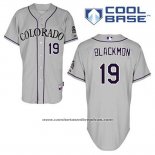 Camiseta Beisbol Hombre Colorado Rockies Charlie Blackmon 19 Gris Cool Base