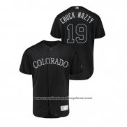 Camiseta Beisbol Hombre Colorado Rockies Charlie Negromon 2019 Players Weekend Autentico Negro