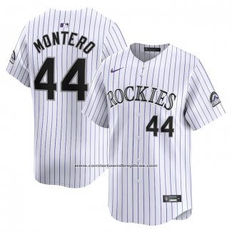 Camiseta Beisbol Hombre Colorado Rockies Elehuris Montero Primera Limited Blanco