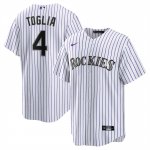 Camiseta Beisbol Hombre Colorado Rockies Michael Toglia Primera Replica Blanco