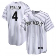 Camiseta Beisbol Hombre Colorado Rockies Michael Toglia Primera Replica Blanco