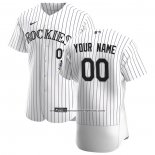 Camiseta Beisbol Hombre Colorado Rockies Personalizada Autentico Primera Blanco