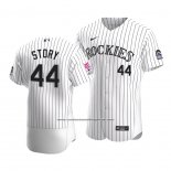 Camiseta Beisbol Hombre Colorado Rockies Trevor Story Primera Run Derby 2021 All Star Blanco