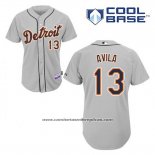 Camiseta Beisbol Hombre Detroit Tigers Alex Avila 13 Gris Cool Base