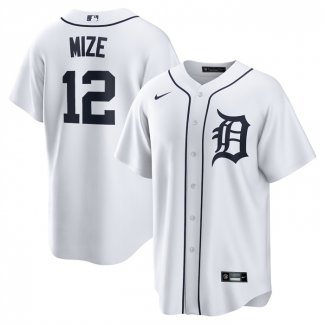 Camiseta Beisbol Hombre Detroit Tigers Casey Mize Primera Replica Blanco