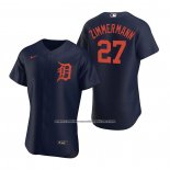 Camiseta Beisbol Hombre Detroit Tigers Jordan Zimmermann Autentico Alterno 2020 Azul