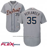 Camiseta Beisbol Hombre Detroit Tigers Justin Verlander Autentico Collection Flex Base Gris