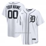 Camiseta Beisbol Hombre Detroit Tigers Primera Replica Personalizada Blanco1