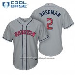 Camiseta Beisbol Hombre Houston Astros 2017 Estrellas y Rayas Alex Bregman Gris Cool Base