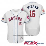 Camiseta Beisbol Hombre Houston Astros 2017 Estrellas y Rayas Brian Mccann Blanco Flex Base