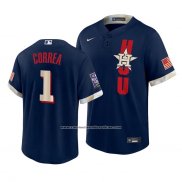 Camiseta Beisbol Hombre Houston Astros Carlos Correa 2021 All Star Replica Azul