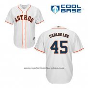 Camiseta Beisbol Hombre Houston Astros Carlos Lee 45 Blanco Primera Cool Base