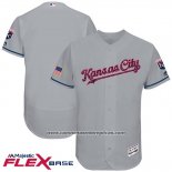 Camiseta Beisbol Hombre Kansas City Royals 2017 Estrellas y Rayas Gris Flex Base