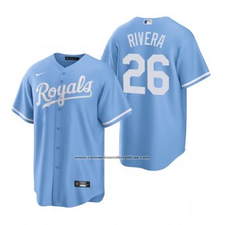 Camiseta Beisbol Hombre Kansas City Royals Emmanuel Rivera Replica Alterno Azul